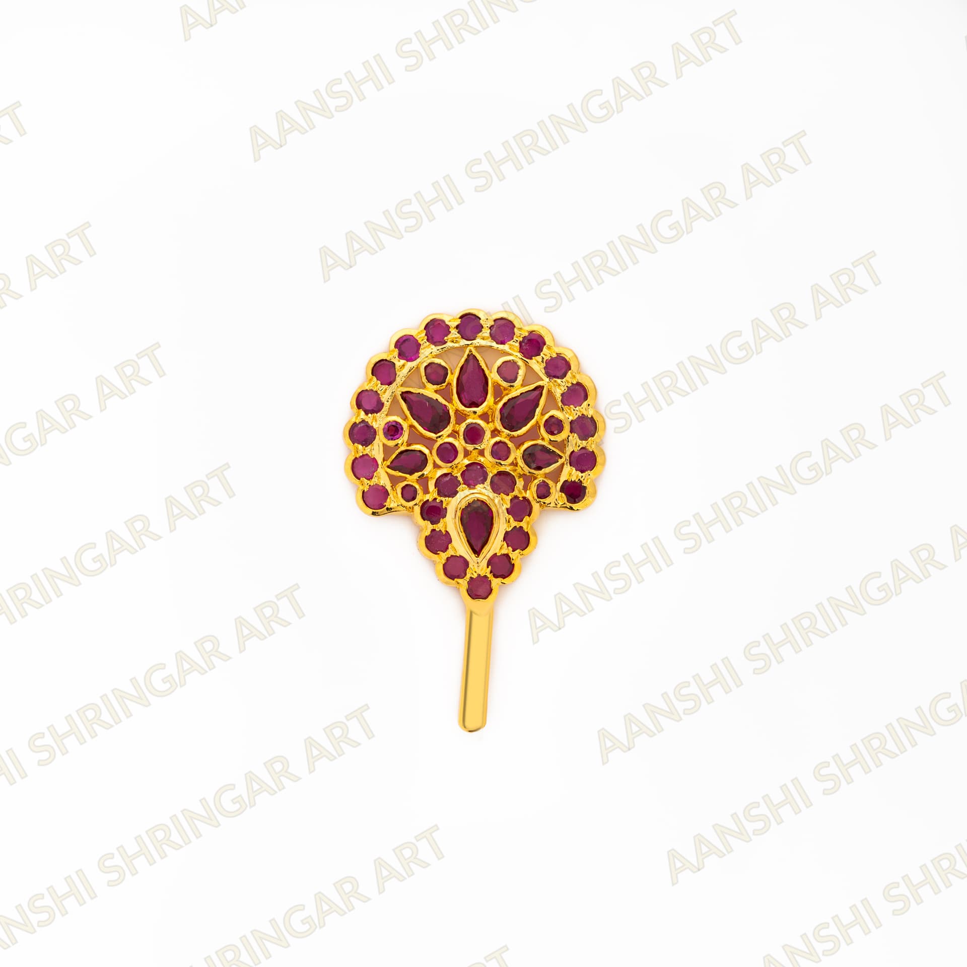 Manek(Ruby) Ghera for Thakorji No.4  – Pushtimarg Shringar — view 2