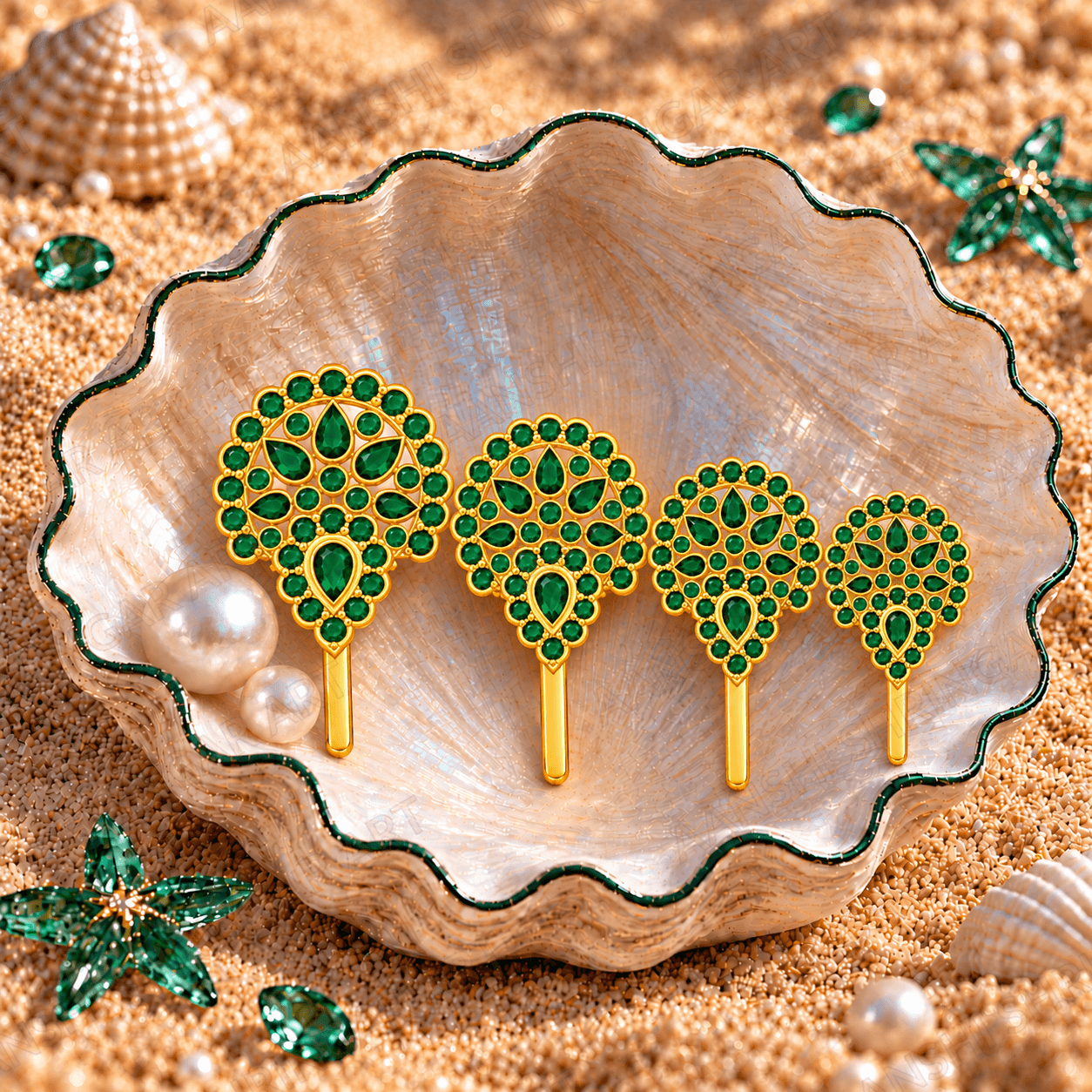 Panna(Emerald) Ghera for Thakorji No.2 – Pushtimarg Shringar — view 3