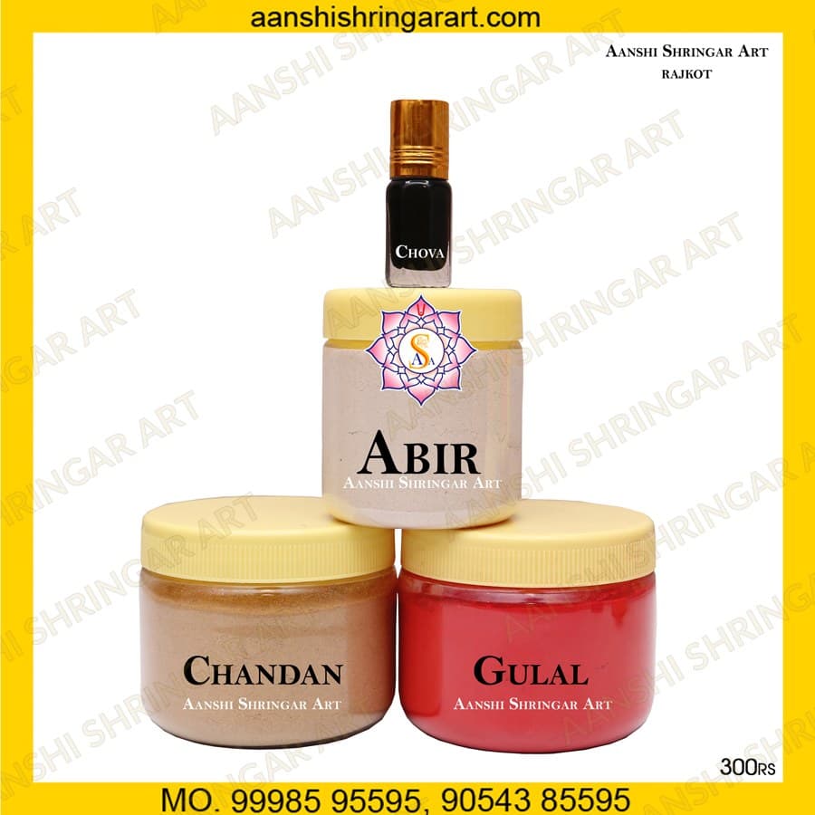 Holi Special Thakorji Seva Pack with Chowa Chandan Powder Abil and Gulal — view 1