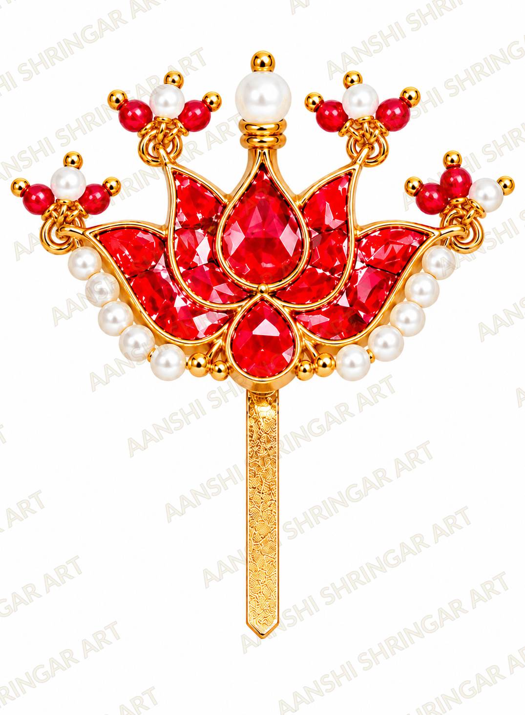 Red Jadtar Kamal Chandrika For Thakorji No.3 | Aanshi Shringar Art