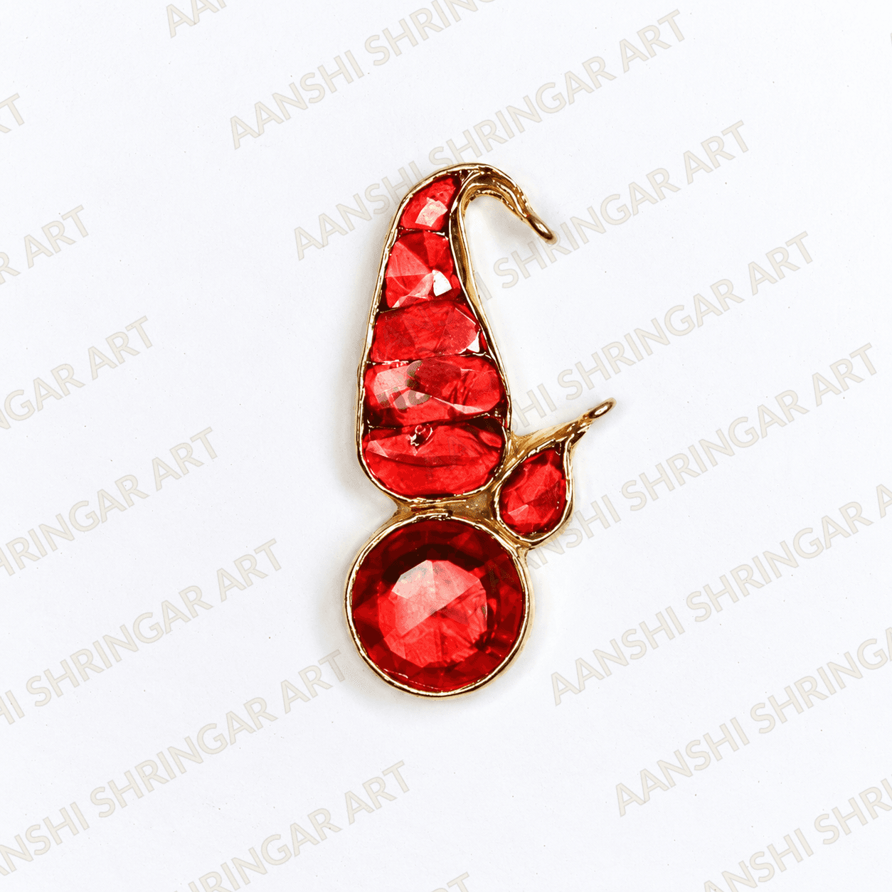 Red Jadtar Shishphul For Thakorji No.4 Jadtar Shishphul For thakorji No.1 – Pushtimargiya Head Shringar — view 2