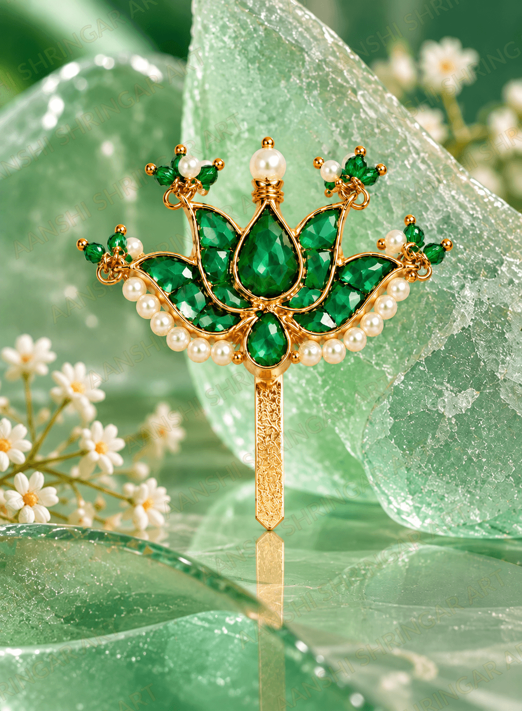 Green Jadtar Kamal Chandrika For Thakorji No.4 | Aanshi Shringar Art