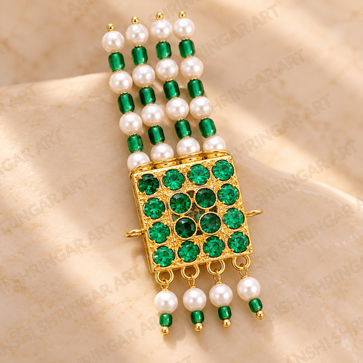 Panna(Emerald) Sahera for Thakorji No.1 | Aanshi Shringar Art