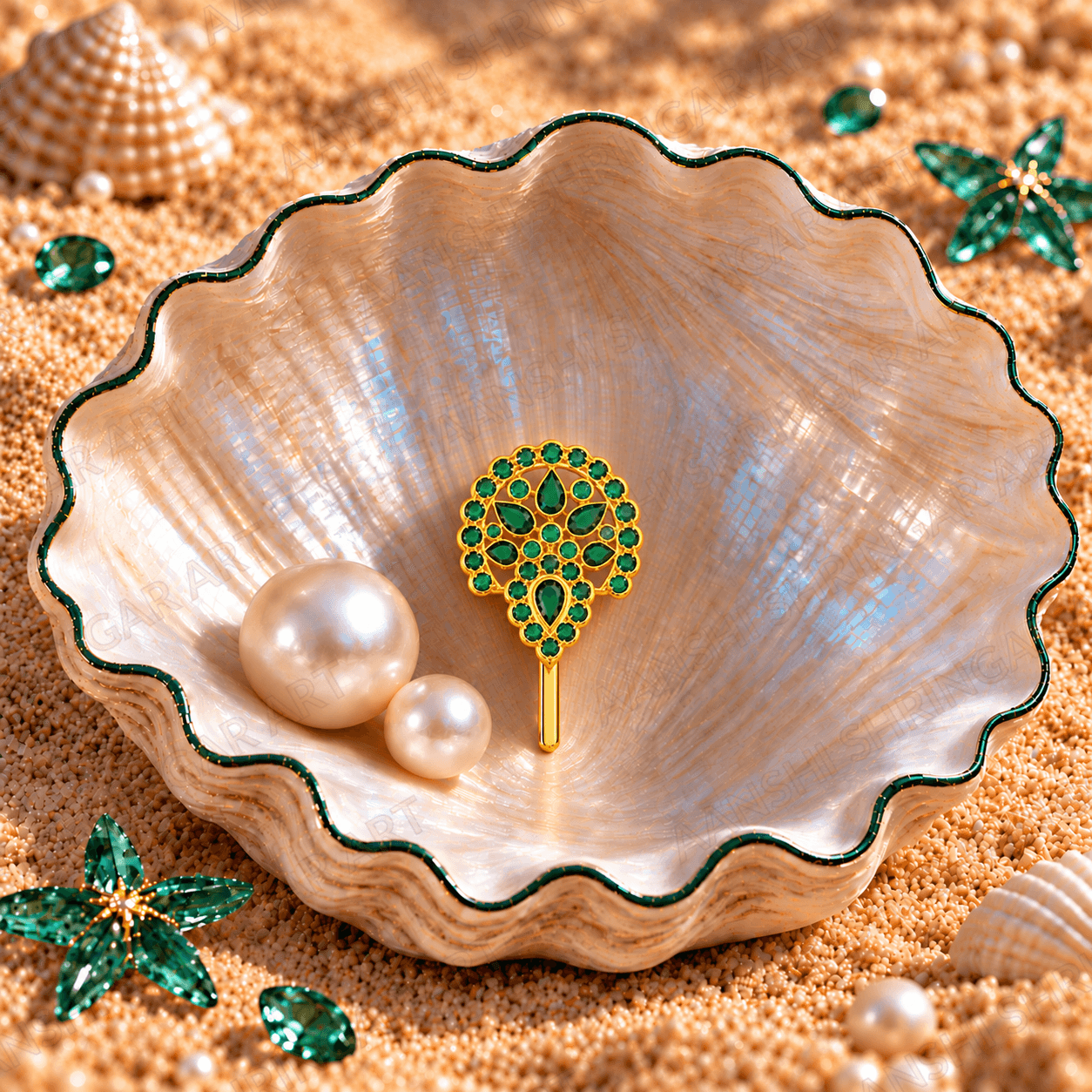 Panna(Emerald) Ghera for Thakorji No.1 | Aanshi Shringar Art