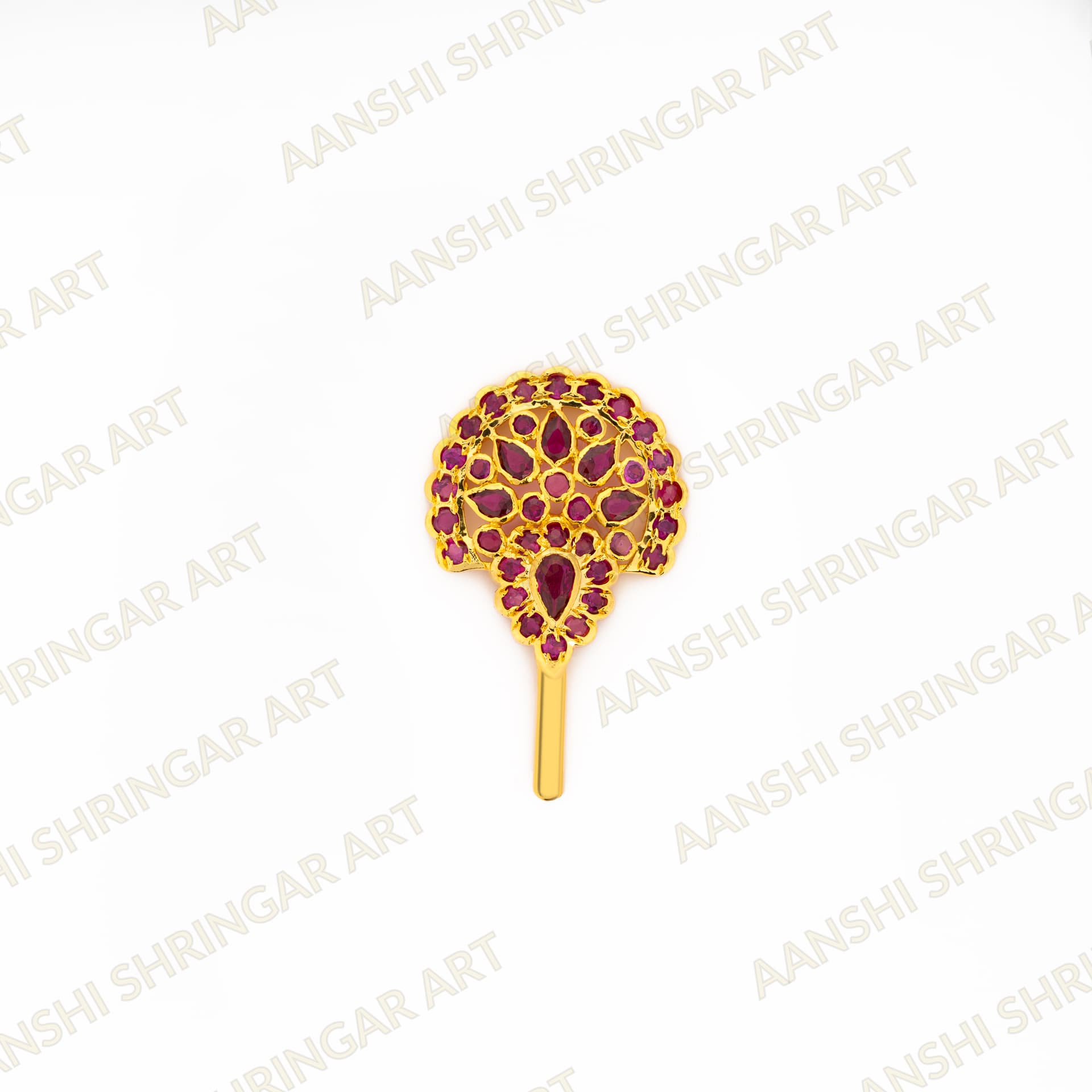 Manek(Ruby) Ghera for Thakorji No.3  – Pushtimarg Shringar — view 2