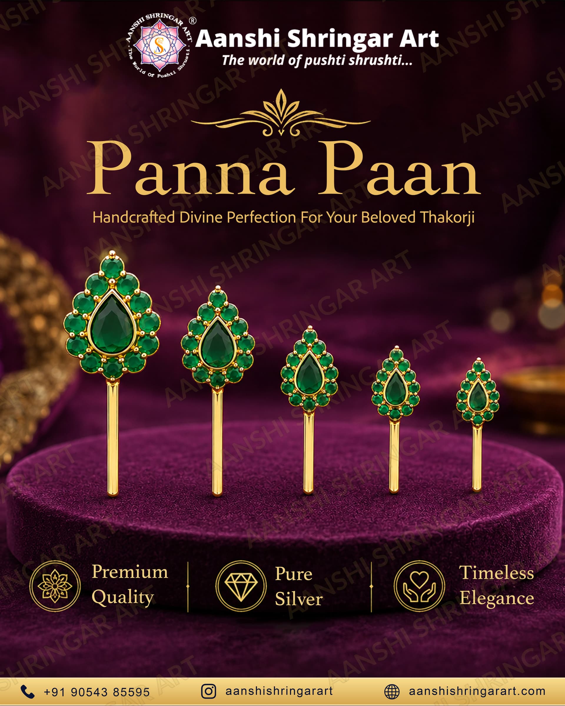 Panna(Emerald) Paan For Thakorji No.7 | Aanshi Shringar Art