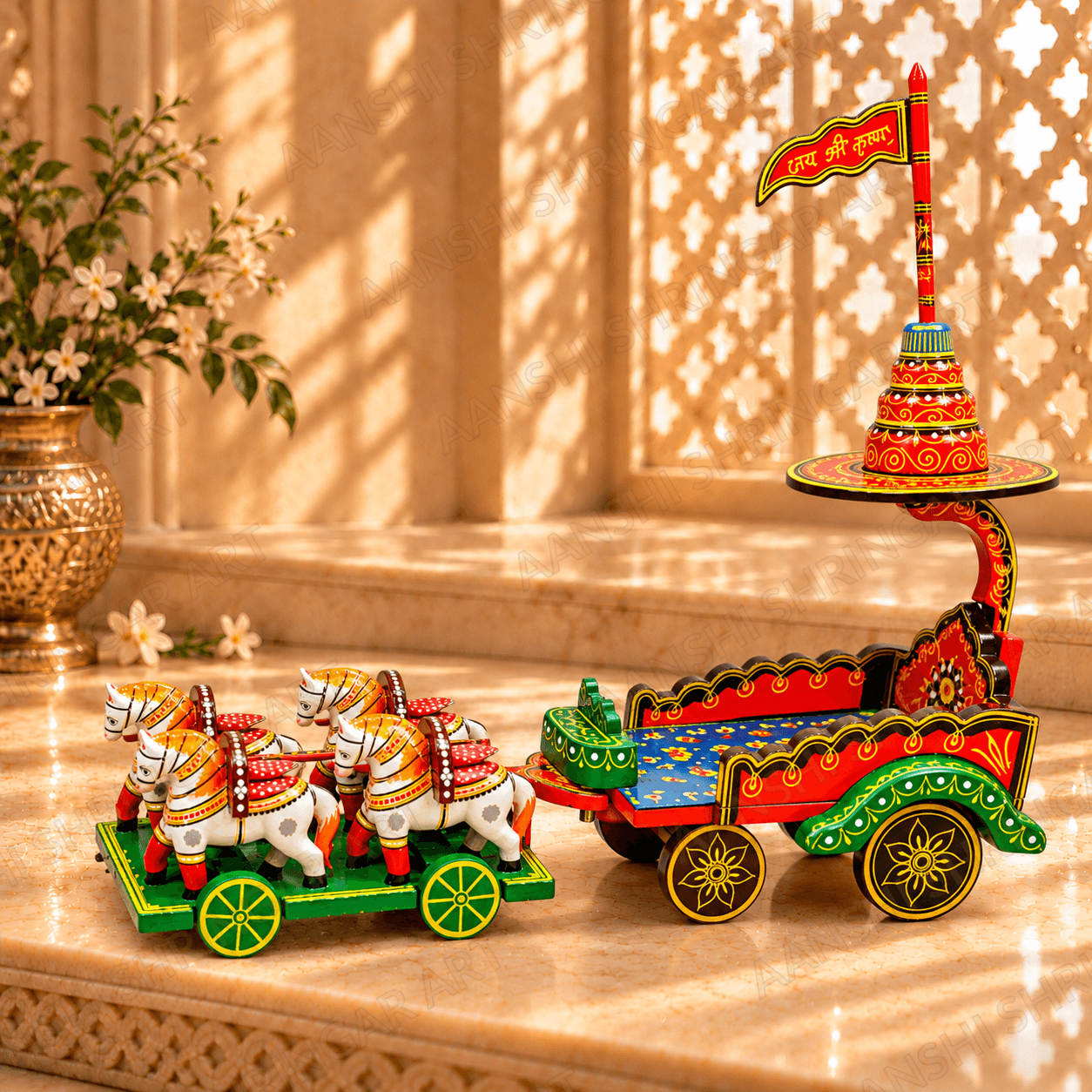 Thakorji Rath Yellow Orange – Festive Rath for Shri Lalan