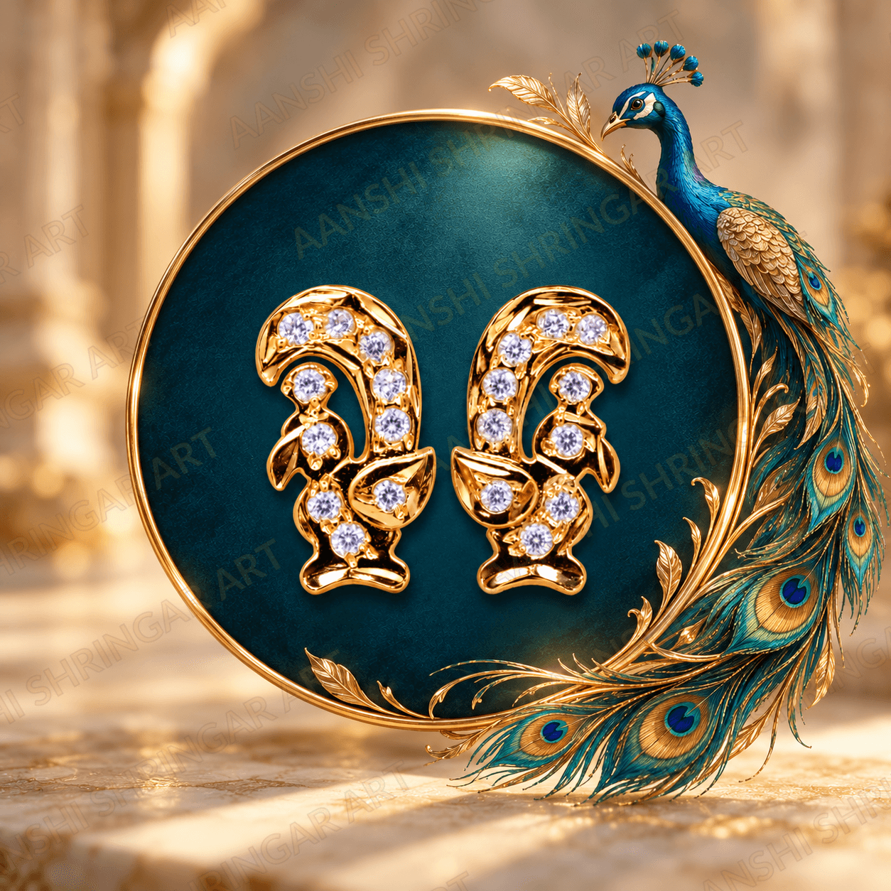 Mayurakrit Kundal for Thakorji – Peacock Inspired Pushtimargiya Shringar